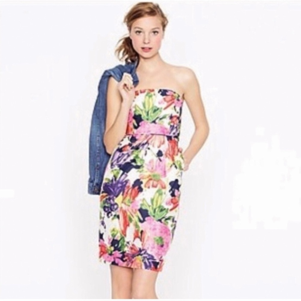 J. Crew 100% silk Ella Garden Floral dress